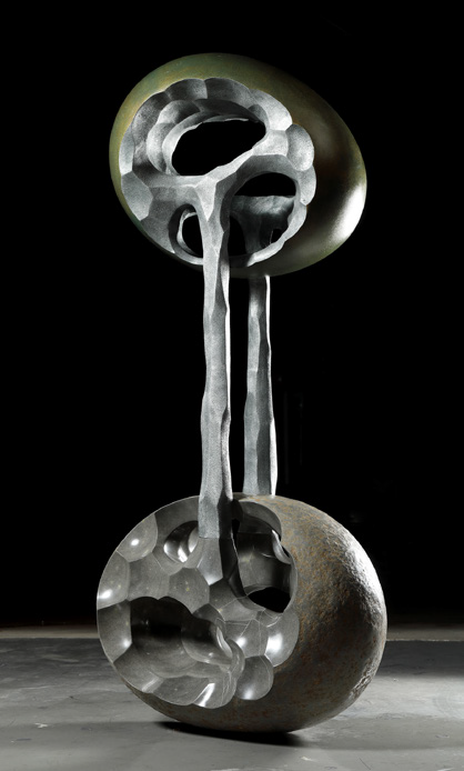 장성재_Rafting-흔적_90x180Hx65cm 자연석 알리미늄주물_2019