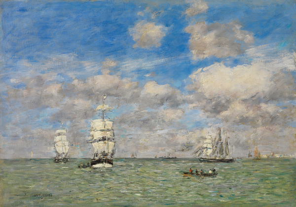 Boudin, Eugene, Frigates Approaching the Port, 1894~L-B95.048Photo © The Israel Museum, Jerusalem by Elie Posner