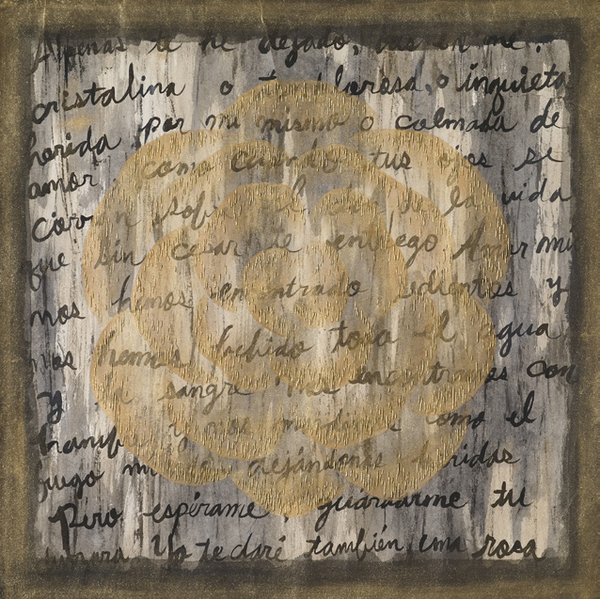 김지은, 그냥 그 자리에, 95×95cm,한지에 먹 분채 자수, 2019