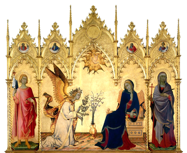 Annunciazione tra i santi Ansano e Margherita, -1333, Uffizzi Firenze