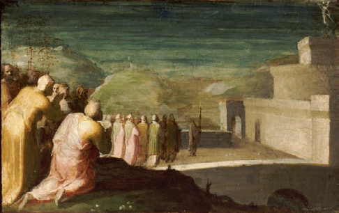 L’apparizione di San Michele a Castel Sant’Angelo a Papa Gregorio, 1526-28,Carnegie Museum di Pittsburgh