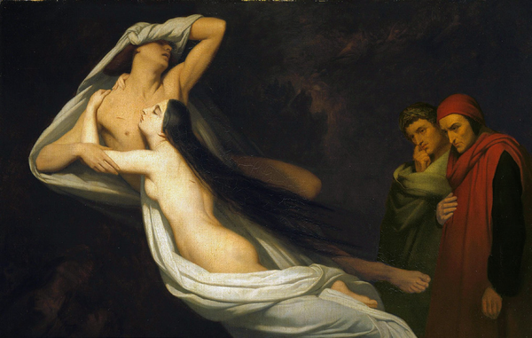 Ary Scheffer - Francesca da Rimini en Paolo Malatesta aanschouwd door Dante