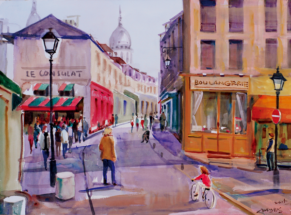 Parc Des Buttes Chaumont, Takyoung Jung, 76x56 cm, watercolor on paper