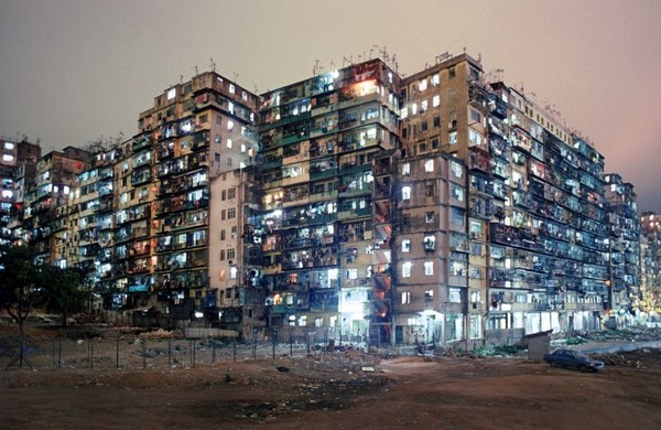 Greg Girard's 'Kowloon Walled City Night View from SW Corner'. photo by Christina Jensen / Blue Lotus