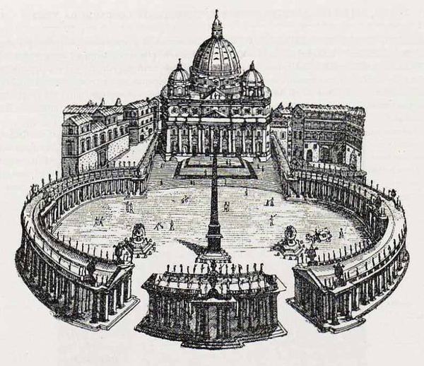 Gian Lorenzo BERNINI- Piazza san Pietro Progetto- Roma 1660-1667