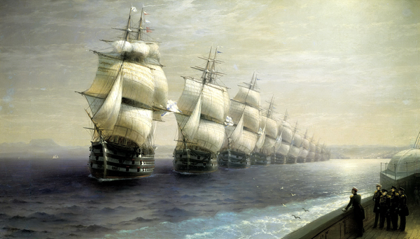 Manoeuvres of the Black Sea Fleet in 1849_Ivan Aivazovsky(1886)