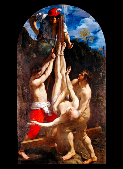 Guido Reni, La crocifissione di Pietro, 1595,Roma Biblioteca Vaticana