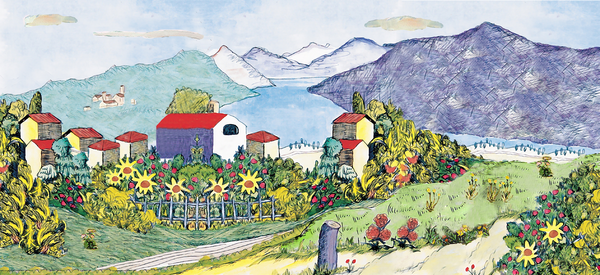 호수골짜기 꽃이 심어진 정원 1928