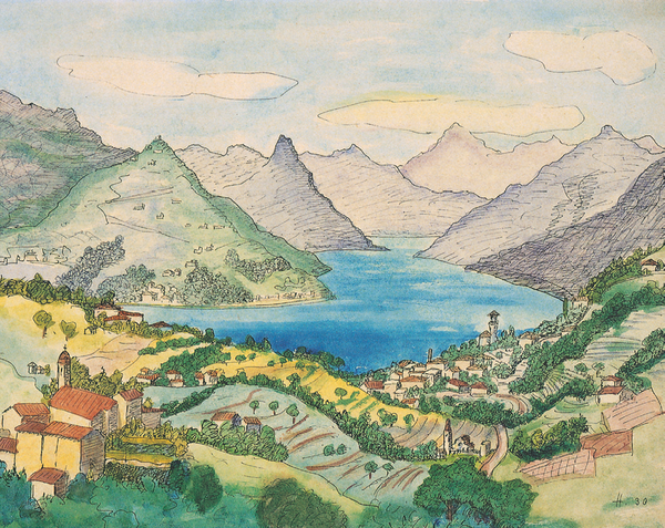 호수골짜기의 풍경 1930