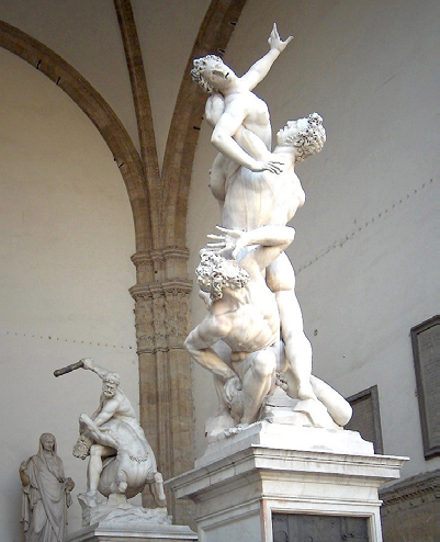 Giambologna - Ratto delle sabine Loggia dei Lanziin piazza della Signoria a Firenze 1580