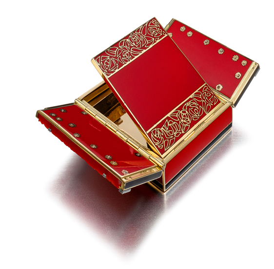 Rose Compact and Lipstick Batonby Lacloche Frères, Paris, circa 1928,Manufactured by Strauss, Allard & Meyer© Doug Rosa