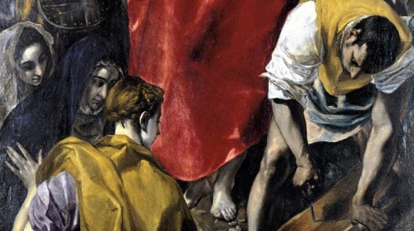 십자가를 만드는 사람을 바라보는 마리아의 시선