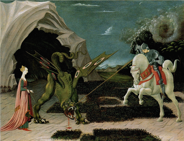 Paolo Uccello- Saint George and the Dragon- 1460- National Gallery London