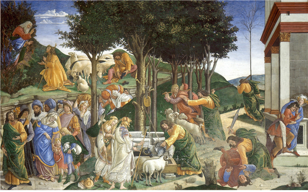 Sandro Botticelli – Trial of Moses – 1481-1482- Sistene Chapel- Vatican – Rome