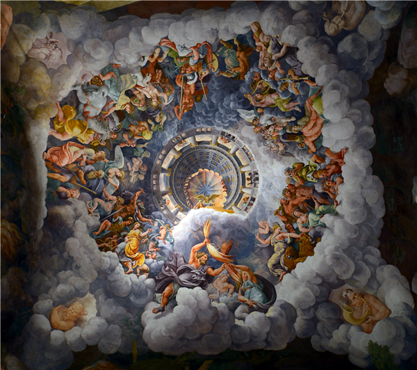 Giulio Romano- Ceiling of the Room of the Giants in Palazzo Te -1534-  Mantua