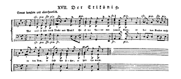 마왕에 의한 최초의 가곡인 슈뢰더의 마왕 1연