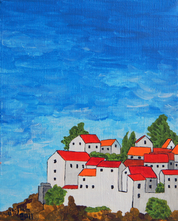 이곳에 살고 싶다, 캔버스에 아크릴, 23cm x 27cm, 2011