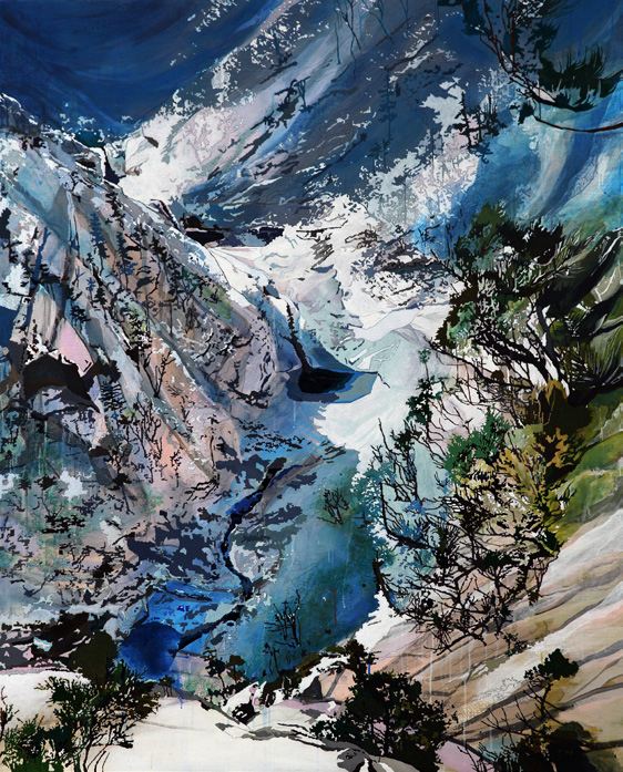 백정희, 나무꾼 훔쳐보다, 캔버스에 아크릴릭,162.2×130.3cm, 2016