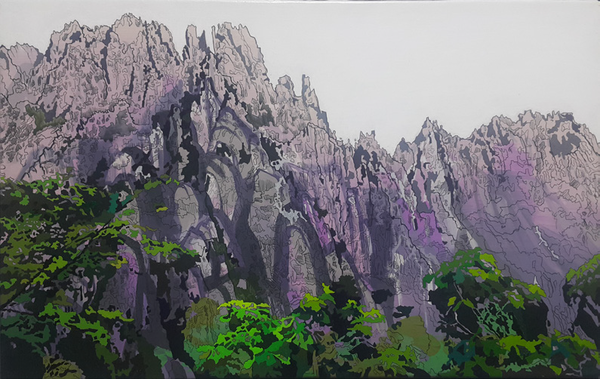백정희, 보랏빛 향기, 캔버스에 아크릴릭, 53×33.4cm, 2016