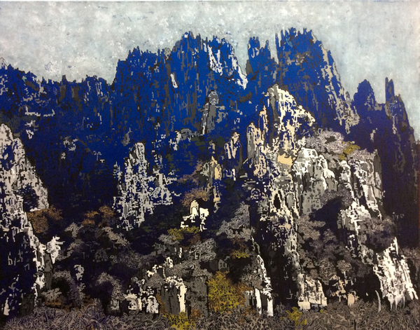 백정희, 파란풍경, 캔버스에 아크릴릭, 90.9×72.7cm, 2015