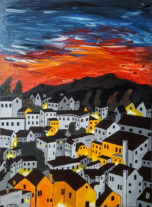 붉은 바람이 분다, 캔버스에 아크릴, 73cm x 53cm, 20호, 2016