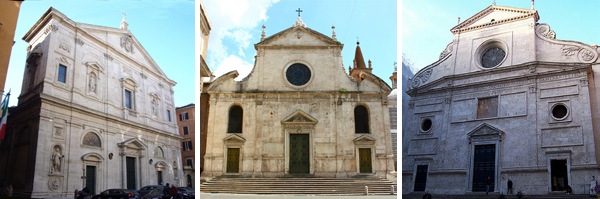 산 루이지 데이 프란체시 성당, 산타마리아 델 포폴로성당, 산타아고스티노 성당