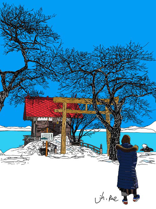 blue. red. white 01, 디지털 페인팅, 50cm x 66.7cm, 2016