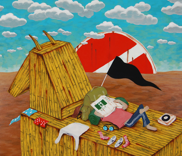 오렌지향이 나는 바람, 49x42cm, 한지에 채색, 2011