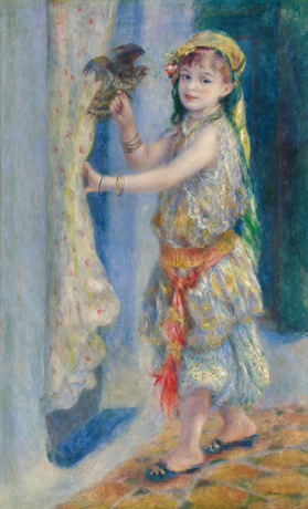 Pierre Auguste Renoir / L’Enfant à l’oiseau (Mlle Fleury en costume algérien) / 1882 / Huile sur toile / 126.5 x 78cm / Williamstown, Sterling and Francine Clark Art Institute, Massachusetts, États-Unis / Photo © Sterling and Francine Clark Art Institute, Williamstown, Massachusetts, USA (photo by Michael Agee)