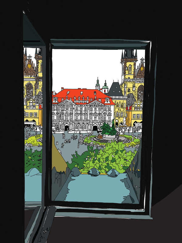 올드 타운 스퀘어, 50cm×66cm, 디지털 페인팅, 2015