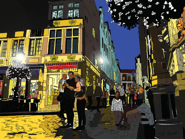 푸른 하늘이 있는 밤, 112cm×84cm, 디지털 페인팅, 2015