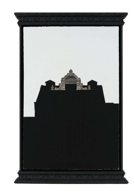 빌딩 166, building 166, 2015, 123×80.5cm, frame size 145.5×96.5×12.5cm, 새김, Oil pastel, acrylic on paper