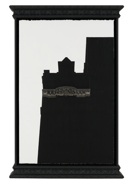 빌딩 722, building 722, 2015, 122×80.5cm, frame size 145.5×96.5×12.5cm, 새김, Oil pastel, acrylic on paper