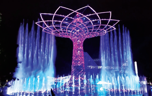 밀라노 엑스포 상징 생명의 나무 분수쇼