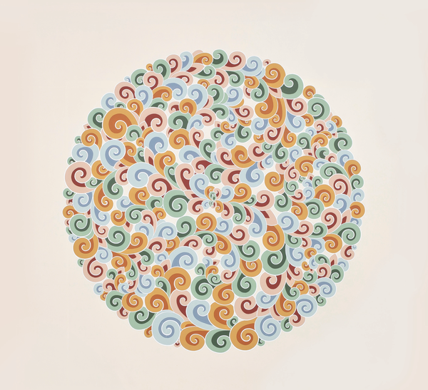 이수예, 연화장세계9, 한지에 채색, 171×171cm, 2014
