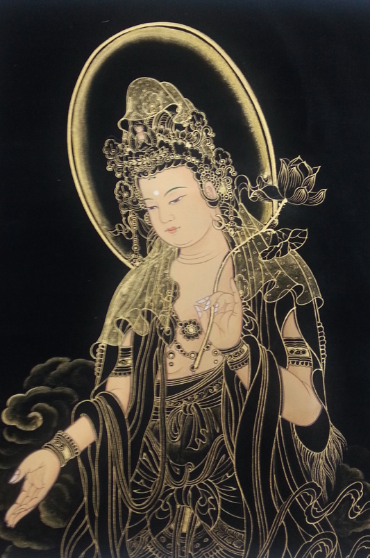 4. 무위, 금니관음도, 면에 채색ㆍ금니, 32×26cm, 2014