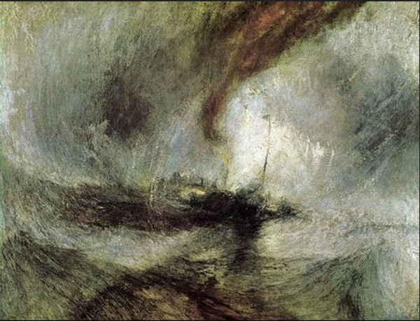 Snow Storm - Steam-Boat off a Harbour's Mouth, Oil on canvas Tate Gallery, London, UK, 1842, Joseph Mallord William Turner, 1775~1851