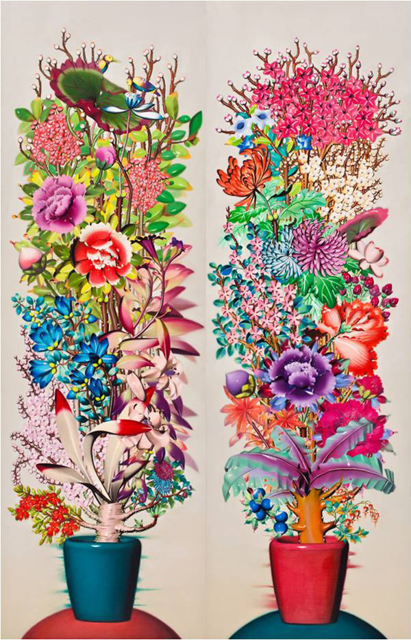 내가 그것을 알아차리는 순간 나는 거기에 없다, OIL ON CANVAS,185.5 x 58.5cm, 2008