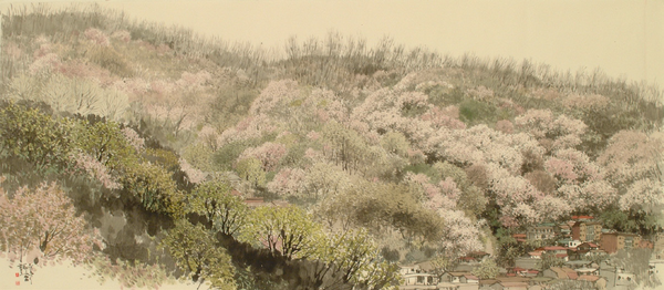 서울 - 북아현동, 화선지에 수묵담채, 182×80cm, 2005