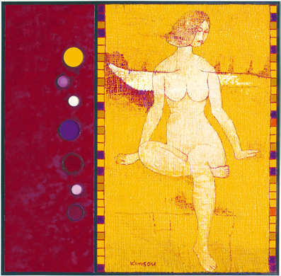 나를 찾아온 천사, 캔버스에 혼합재료, 104×104cm