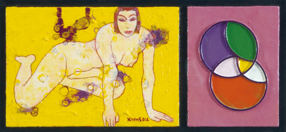 하모니즘, 캔버스에 혼합재료, 18×38.5cm