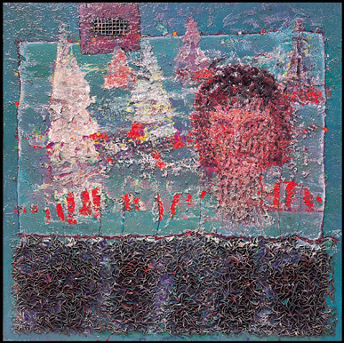 망향, 캔버스에 혼합재료, 132×132cm