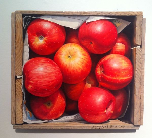 윤병락, 가을향기, 한지에 유채, 28.5x32.5cm, 2013