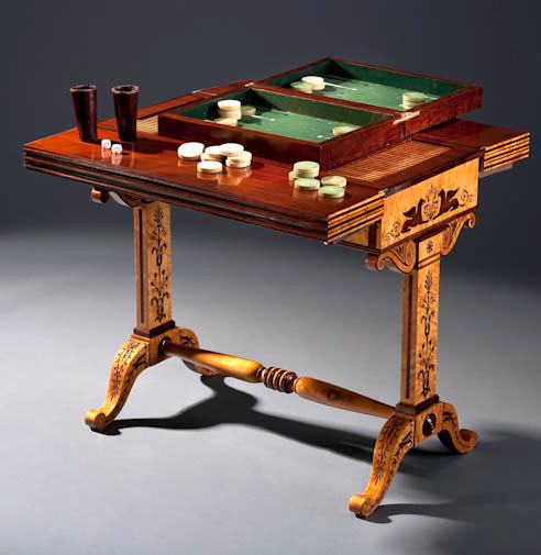 CHARLES X FOLDING TABLE, LESAGE MARK 접이식 테이블, 르자쥬 마크length : 81 cm, width : 55.5 cm, height : 74.5 cm© LE COUVENT DES URSULINES