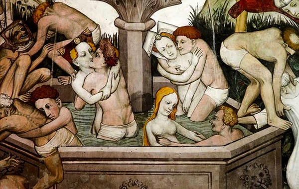 Manta Castle- Fresko - Frolicking in the Fountain of Youth- 15th Century