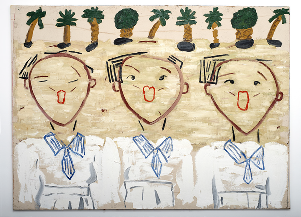 ⓒKorean Children Singing 2013Rose Wylie, Photo: Soon-Hak Kwon, Oil on Canvas 182 x 250cm