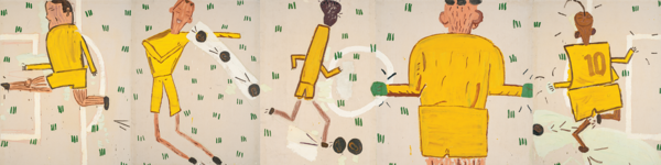 Yellow Strip Oil on Canvas Rose Wylie