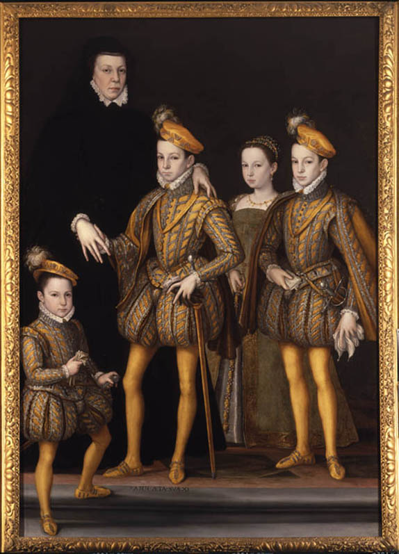 Portrait of Catherine de Medici and her ChildrenFrançois Clouet(1561년 추정)