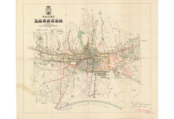 1925년 자그레브 도시 계획 도면 Zagreb urban planning
