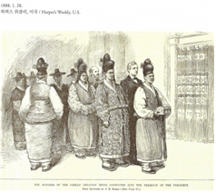 1888년 클리브랜드대통령을 예방한 조선관료